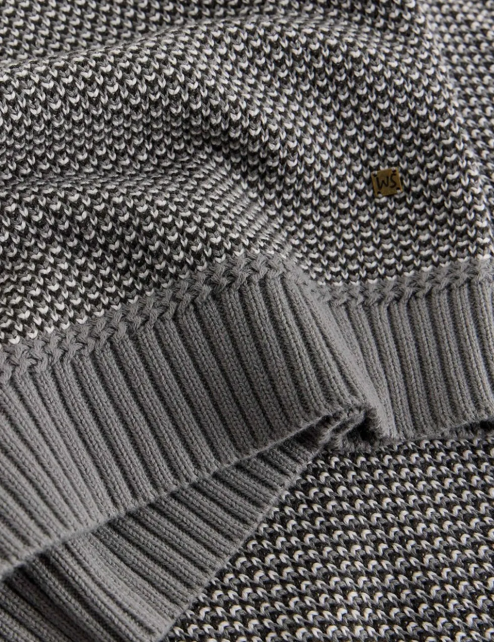 Pure Cotton Funnel Neck Half Zip Jumper