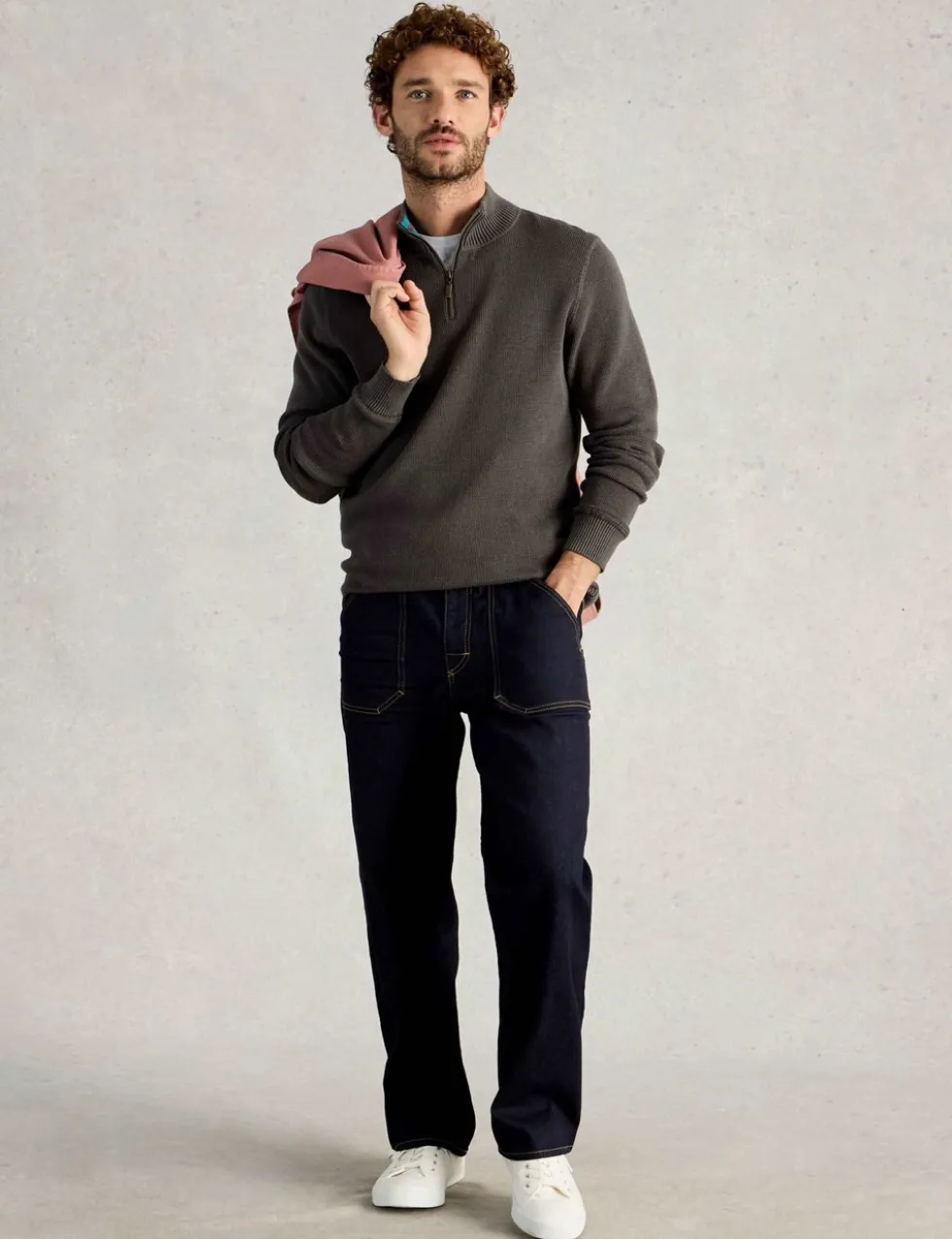 Pure Cotton Funnel Neck Jumper
