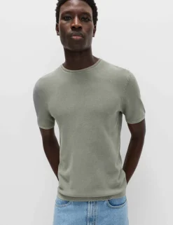 Pure Cotton Garment Dyed Knitted T-Shirt