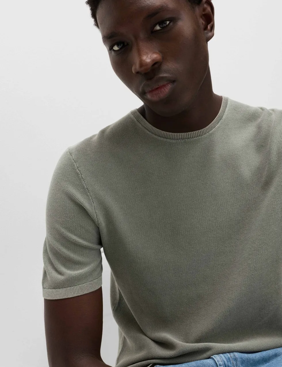 Pure Cotton Garment Dyed Knitted T-Shirt