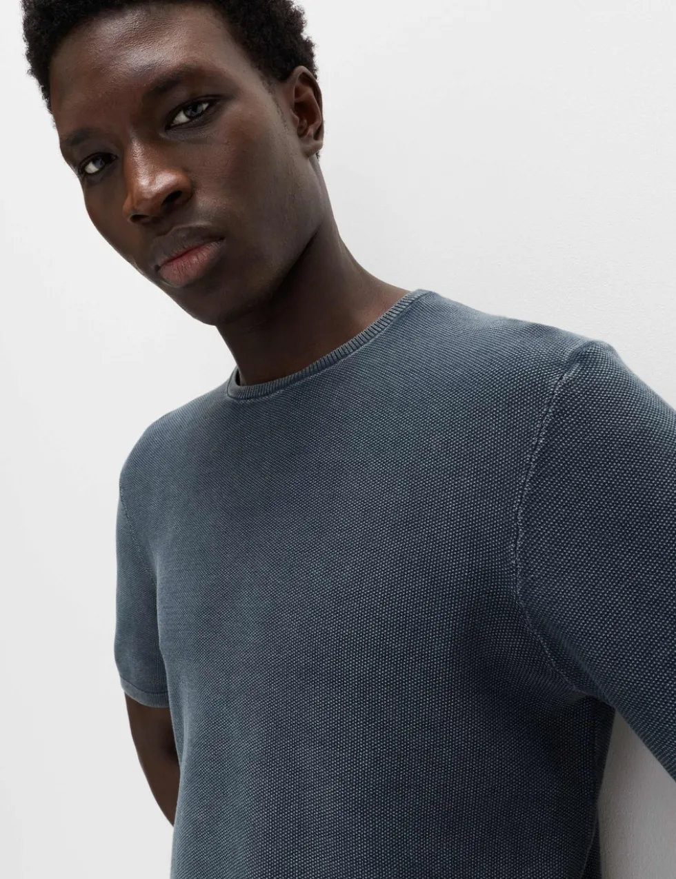 Pure Cotton Garment Dyed Knitted T-Shirt