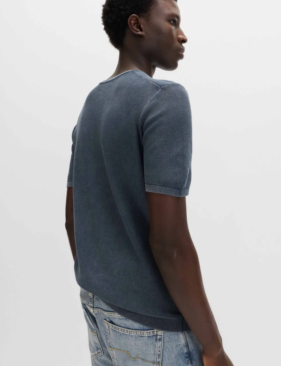 Pure Cotton Garment Dyed Knitted T-Shirt