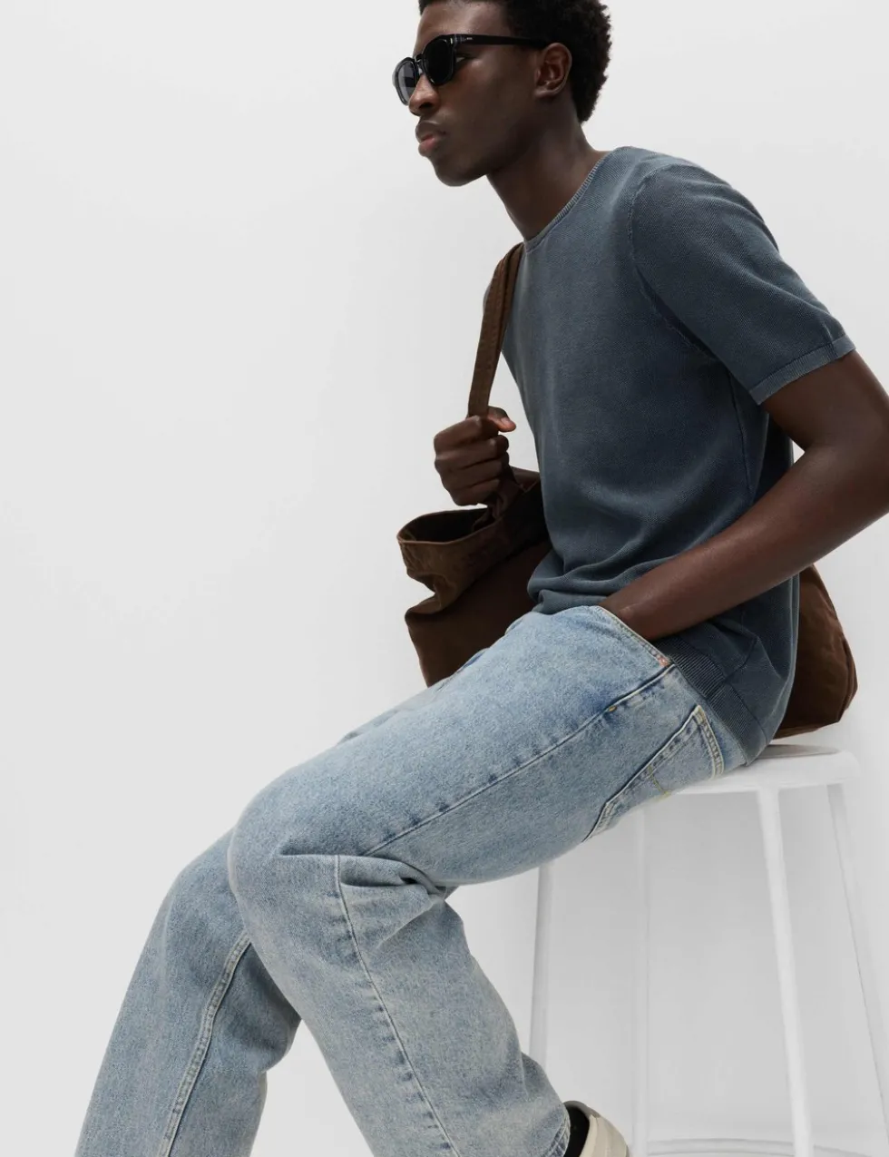 Pure Cotton Garment Dyed Knitted T-Shirt