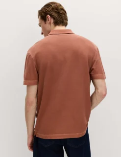 Pure Cotton Garment Dyed Polo Shirt