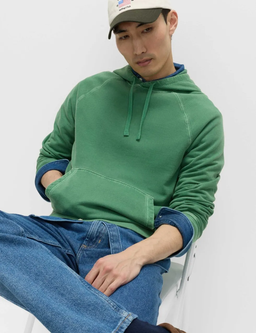 Pure Cotton Garment Dyed Hoodie