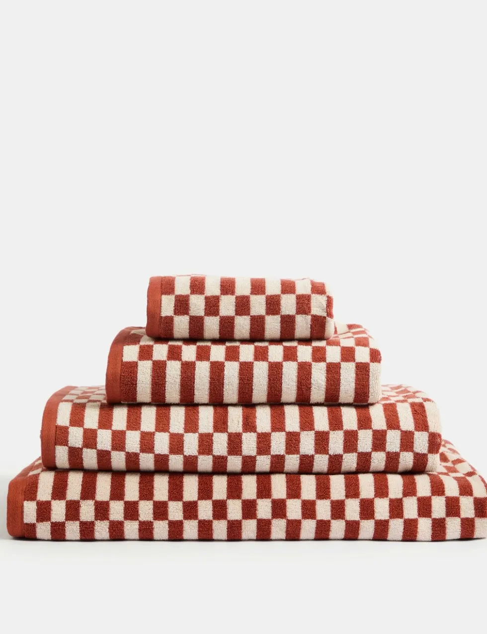 Pure Cotton Geometric Check Towel