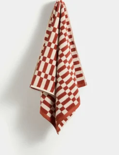 Pure Cotton Geometric Check Towel