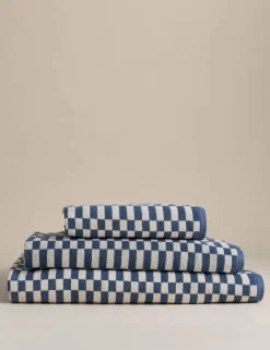 Pure Cotton Geometric Check Towel
