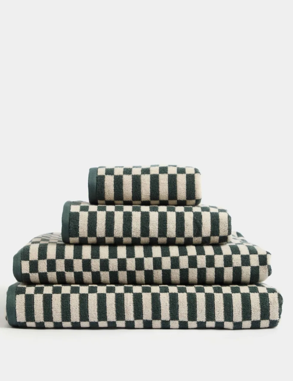 Pure Cotton Geometric Check Towel