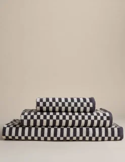 Pure Cotton Geometric Check Towel