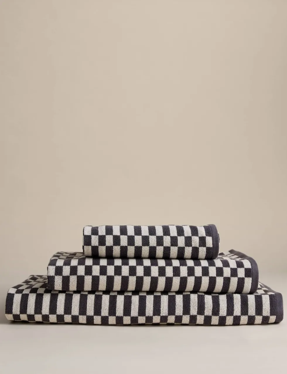 Pure Cotton Geometric Check Towel