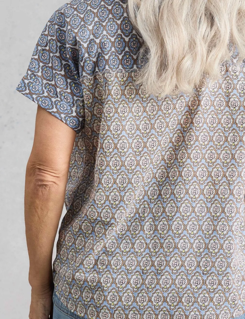 Pure Cotton Geometric Popover Shirt