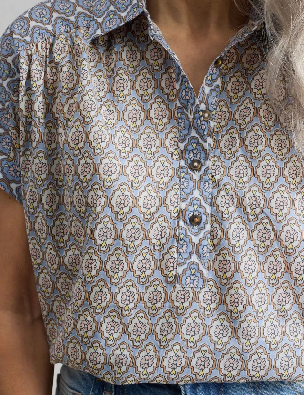 Pure Cotton Geometric Popover Shirt