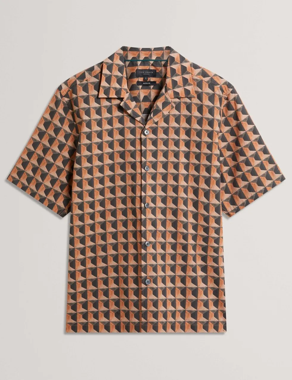 Pure Cotton Geometric Print Shirt