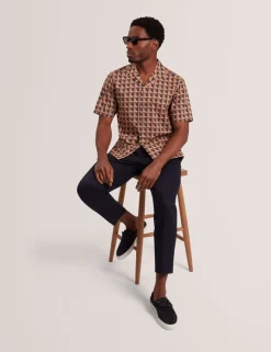 Pure Cotton Geometric Print Shirt