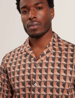 Pure Cotton Geometric Print Shirt