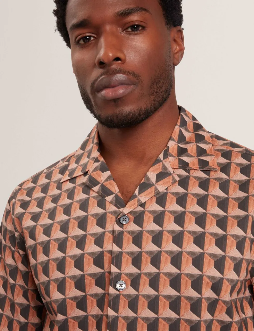 Pure Cotton Geometric Print Shirt