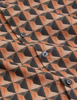 Pure Cotton Geometric Print Shirt