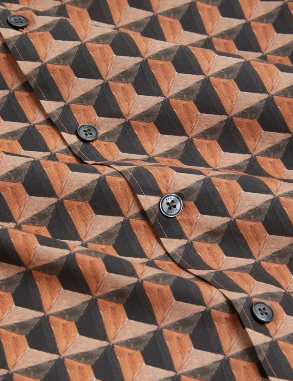 Pure Cotton Geometric Print Shirt