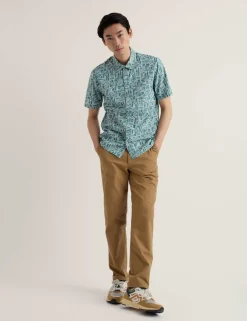 Pure Cotton Geometric Short Sleeve Shirt