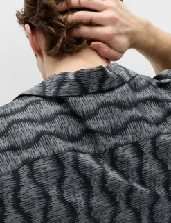 Pure Cotton Geometric Short Sleeve Shirt