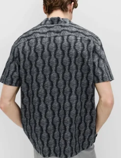 Pure Cotton Geometric Short Sleeve Shirt