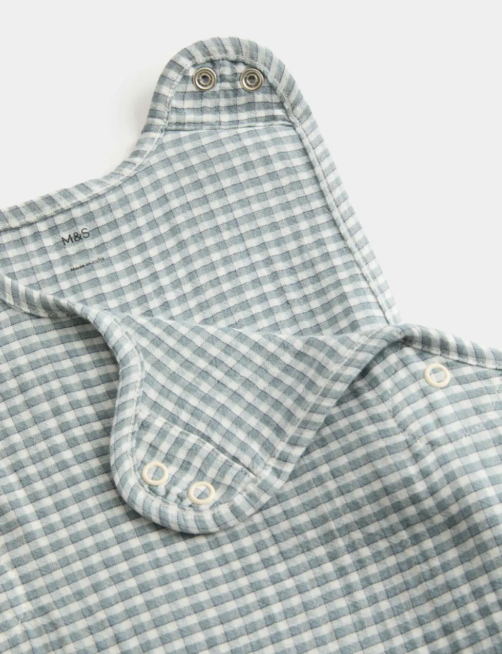 Pure Cotton Gingham 0.5 Tog Sleeping Bag (0-3 Yrs)