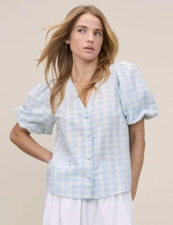Pure Cotton Gingham Blouse