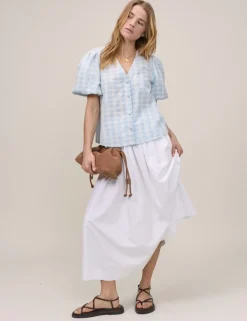 Pure Cotton Gingham Blouse