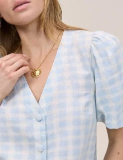 Pure Cotton Gingham Blouse