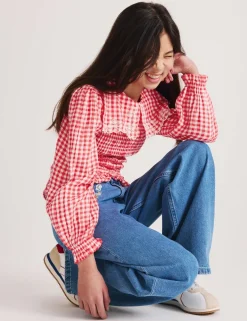 Pure Cotton Gingham Blouse (6-16 Yrs)