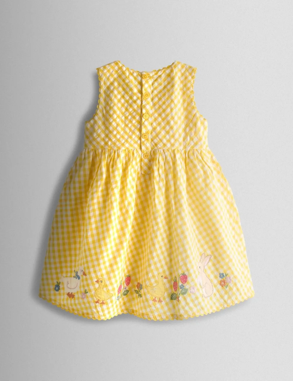 Pure Cotton Gingham Duck & Bunny Dress (6 Mths-7 Yrs)
