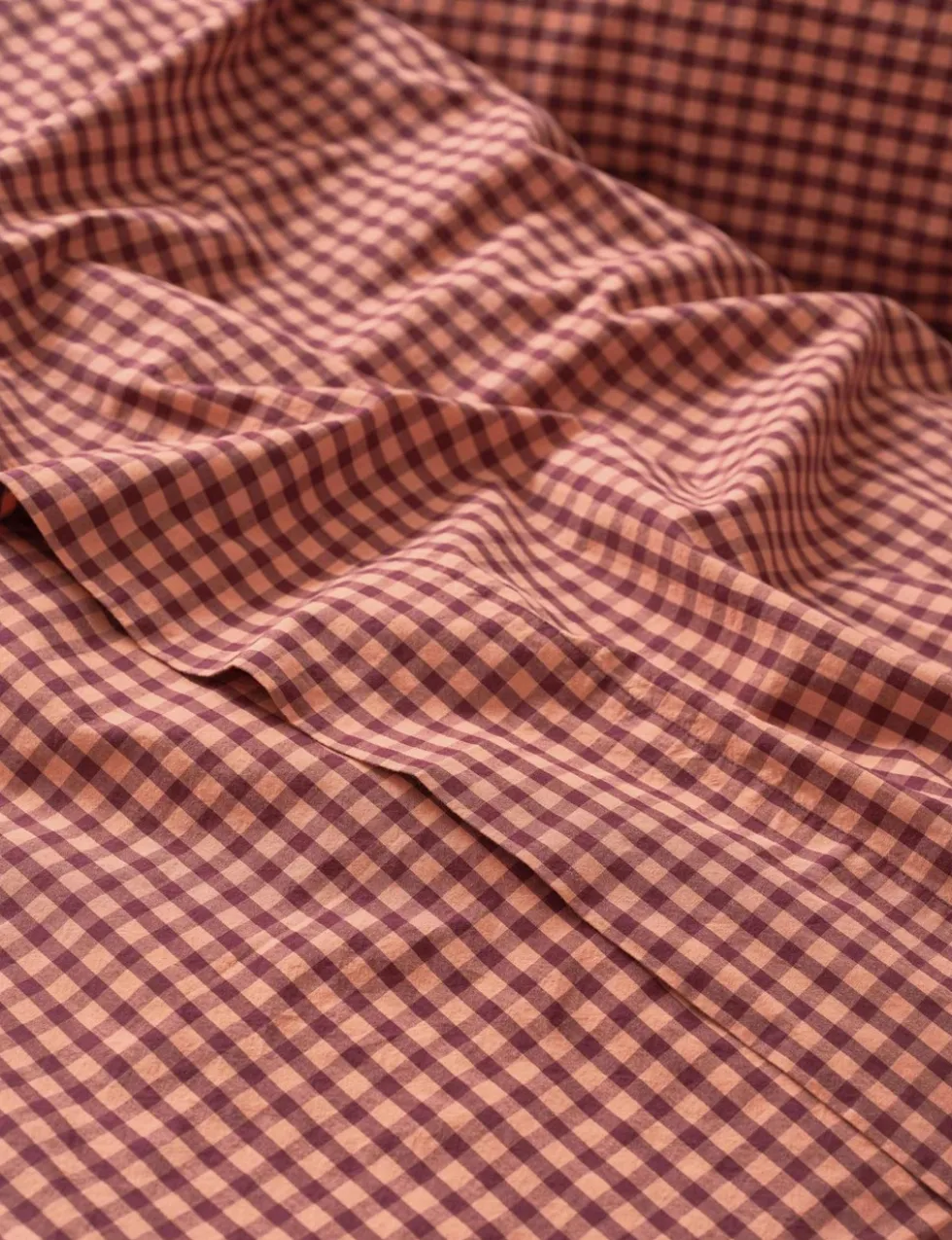 Pure Cotton Gingham Flat Sheet