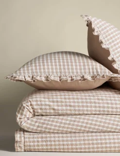 Pure Cotton Gingham Ruffle Bedding Set
