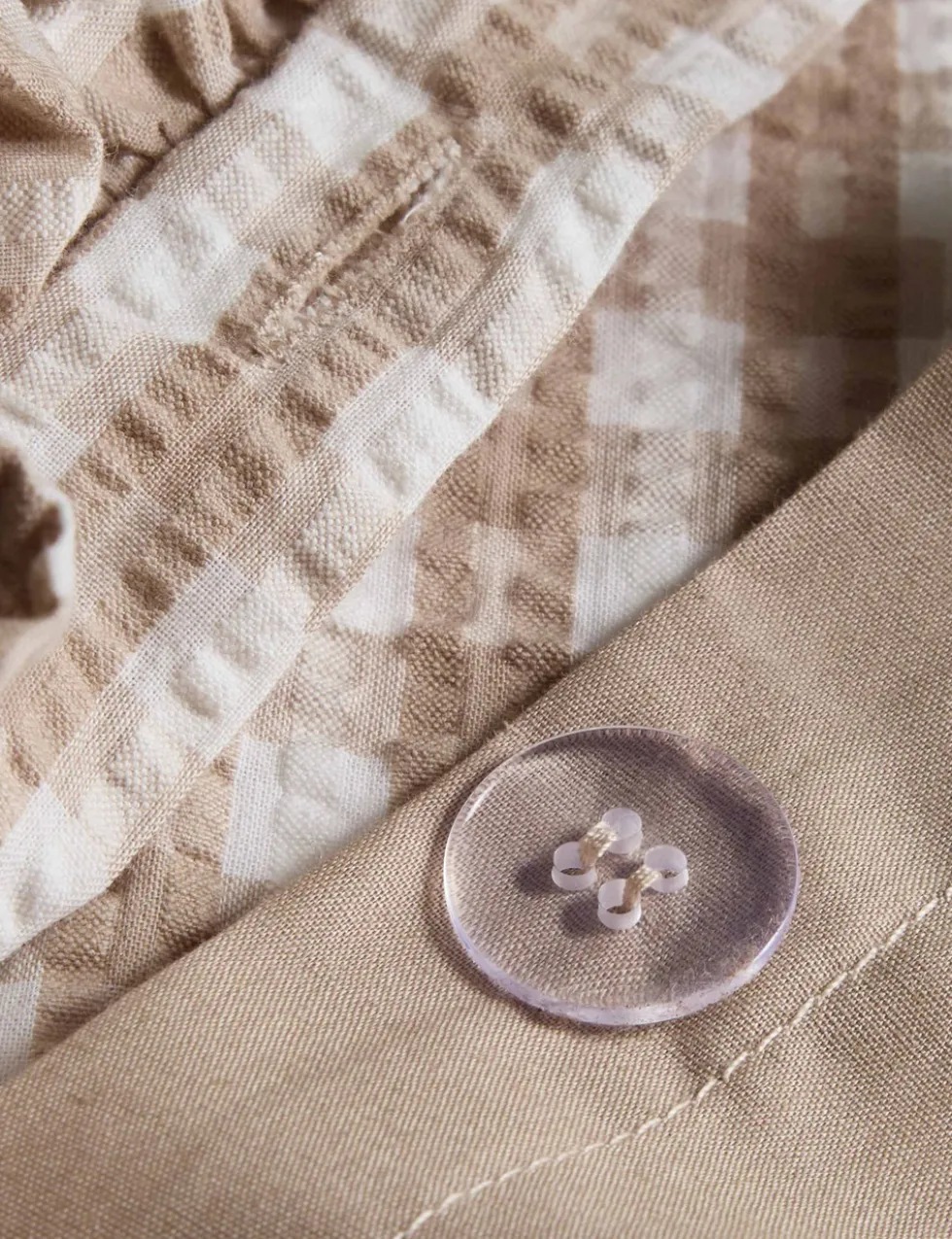 Pure Cotton Gingham Ruffle Bedding Set