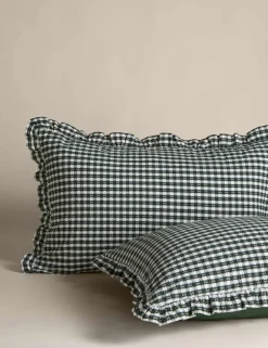 Pure Cotton Gingham Ruffle Bedding Set
