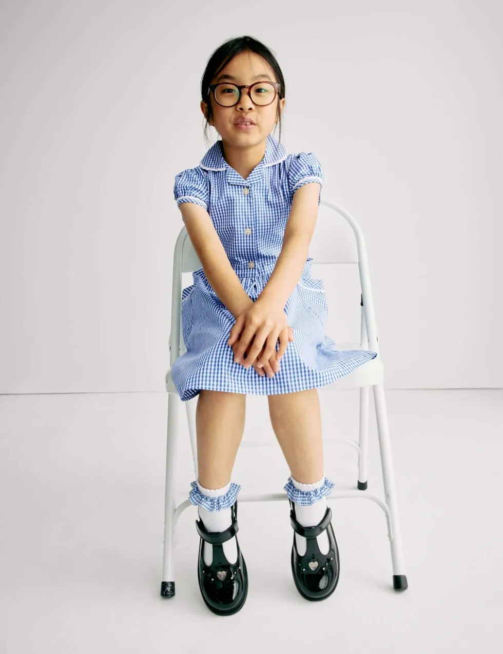 Pure Cotton Gingham School Dress (2-14 Yrs)