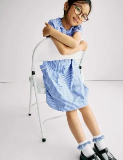 Pure Cotton Gingham School Dress (2-14 Yrs)