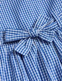 Pure Cotton Gingham School Dress (2-14 Yrs)