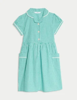 Pure Cotton Gingham School Dress (2-14 Yrs)