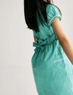Pure Cotton Gingham School Dress (2-14 Yrs)