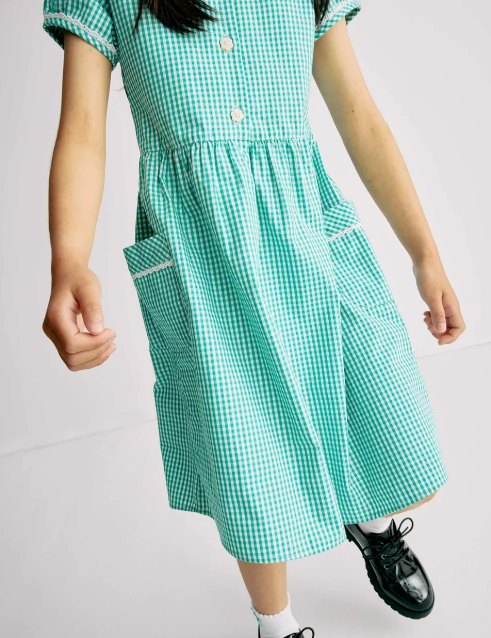 Pure Cotton Gingham School Dress (2-14 Yrs)