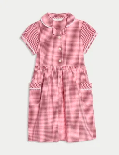 Pure Cotton Gingham School Dress (2-14 Yrs)