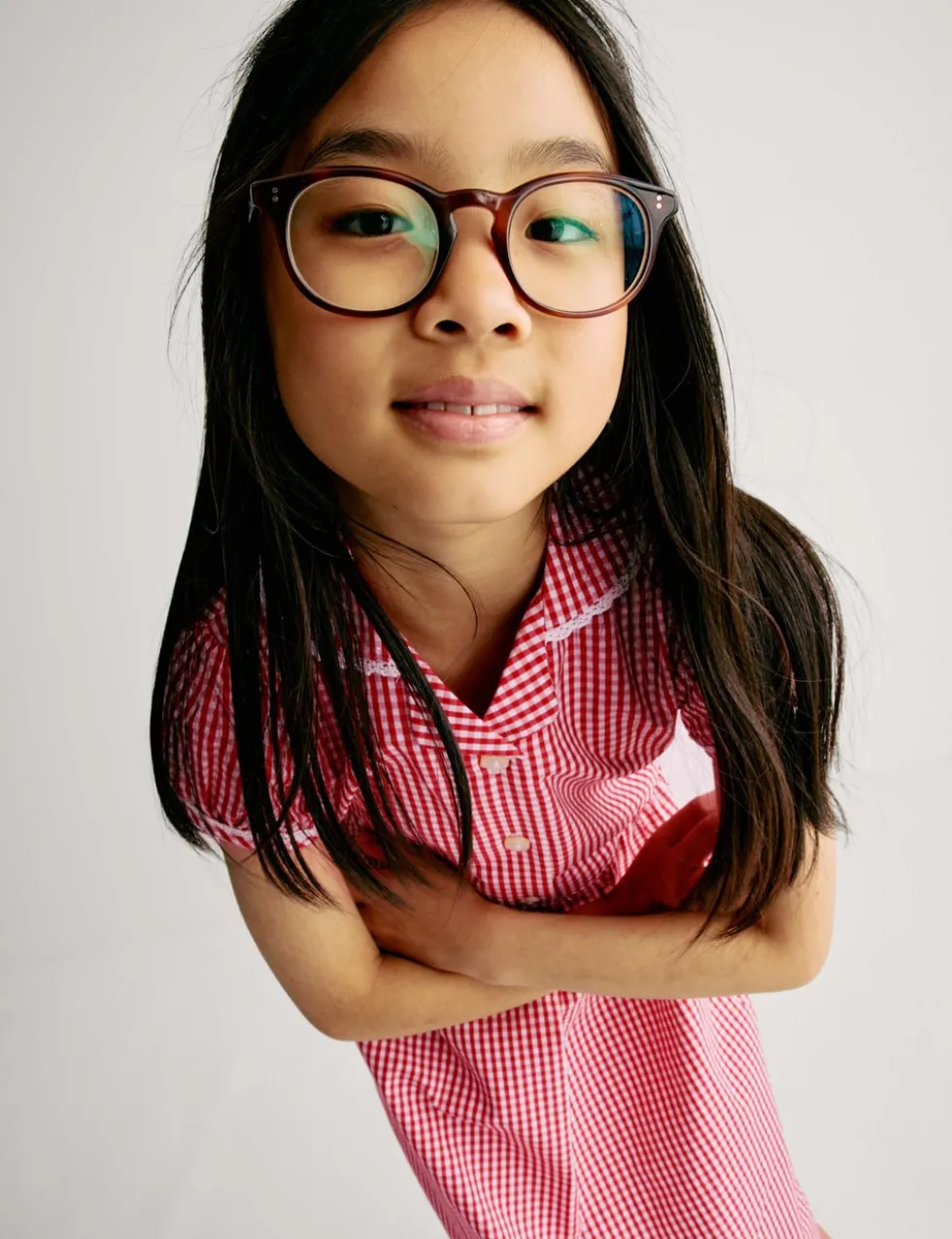Pure Cotton Gingham School Dress (2-14 Yrs)