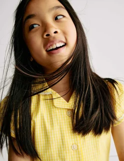 Pure Cotton Gingham School Dress (2-14 Yrs)