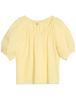 Pure Cotton Gingham Scoop Neck Top