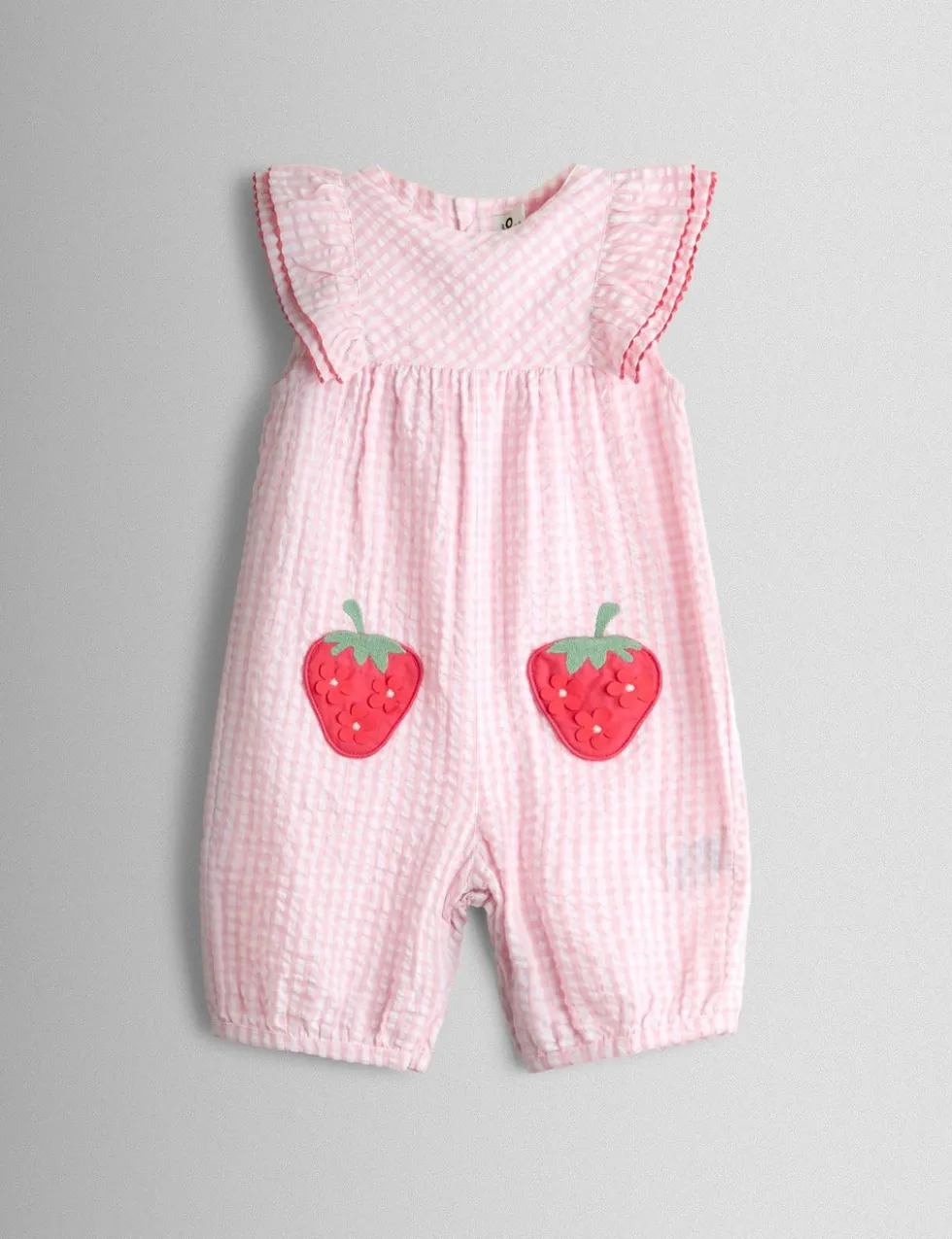 Pure Cotton Gingham Strawberry All in One (0 Mths-3 Yrs)