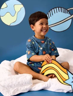 Pure Cotton Glow In The Dark Space Pyjamas (1-6 Yrs)