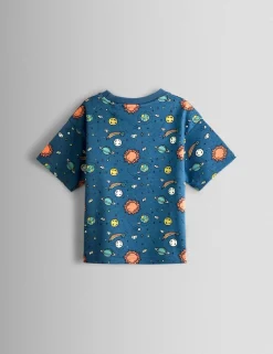 Pure Cotton Glow In The Dark Space Pyjamas (1-6 Yrs)