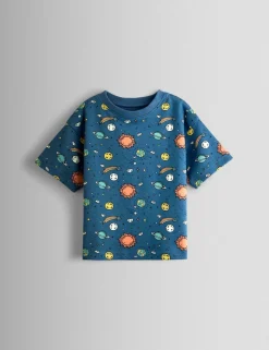 Pure Cotton Glow In The Dark Space Pyjamas (1-6 Yrs)
